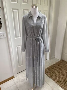 Nuevo con etiquetas Suave Circundantes Ibiza Maxi Camisa Vestido Gris Bordado 28151 M $119 - Imagen 1 de 10