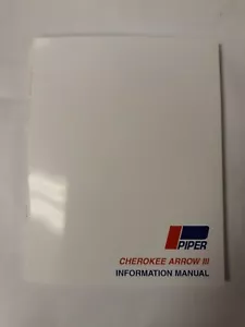 Piper PA28R-201 Cherokee Arrow III Information Manual 1977-1978 Copy 761-635 - Picture 1 of 12