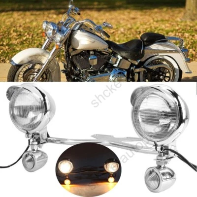 Passing Turn Signals Light Bar for Honda Shadow ACE 750 1100 VT1100C Chrome Foto 1 de 4