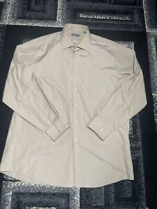 Van Heusen Flex Men's Large Long Sleeve Tan Button Up Shirt