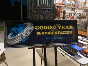 Vintage Great Looking Goodyear Service Station Metal Sign 50"x 18" GAS OIL - Picture 1 of 12