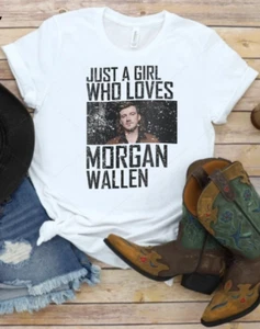 Vintage Just A Girl That Love Morgan Wallen Gift T-Shirt S-5XL unisex - Picture 1 of 7