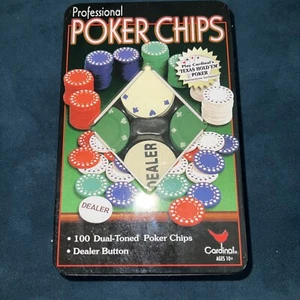 Juego de fichas de poker profesional Cardinal, 100 piezas 11,5 g con fichas de crupier, - Imagen 1 de 4