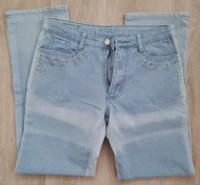Damen Jeans * Jet Line * mit Strasssteinen * Gr. W34 L30 * Top Zustand - Bild 1 von 4