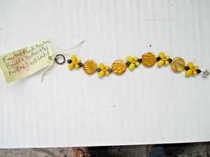 Bracciale con ciondolo dea da giardino in agata nera sfaccettata 8,5" - Foto 1 di 3