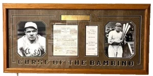 20x40 Framed "Curse of the Bambino" Pictures/Contract Babe Ruth Baseball - Picture 1 of 4