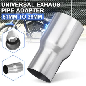 OD 2'' to 1.5'' Exhaust Pipe Adapter Reducer Connector Stainless Steel Universal - Picture 1 of 7