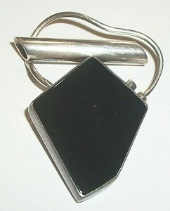 STERLING SILVER MODERN BLACK ONYX PENDANT 8.1 GM 11-353 - Picture 1 of 3