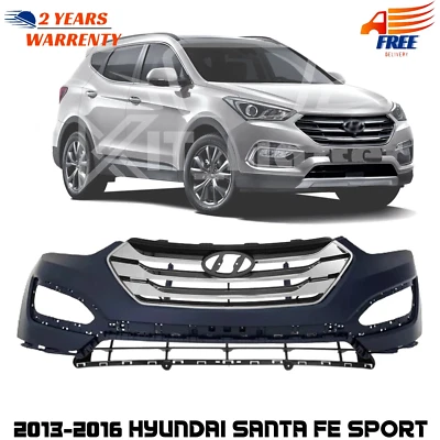 Conjunto de cubierta de parachoques delantero fascia y rejilla cromada para Hyundai Santa 2013-2016 Foto 1 de 4