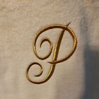 Avanti Premier "P" Gold Script Art Of The Bath Ivory Bath Towel/Sheet 50"x 26" 