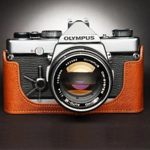 Handmade Genuine Real Leather Half Camera Case Cover Bag For Olympus OM-1 OM 10 - Picture 1 of 18