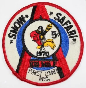 Vintage 1970 Forest County Wisconsin Snow Safari 100 Mile Travel Souvenir Patch - Picture 1 of 3