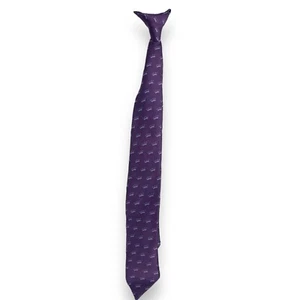 F &T Apparel Clip On Tie Boys Purple Crown Novelty Print Academia Casual Preppy - Picture 1 of 7