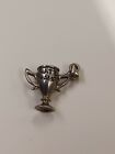 Sterling Silver Vintage Dangle Charm 3D National Champ Trophy Cup 925 (cc7)
