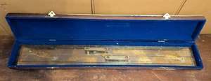 Ancienne règle parallèle laiton Kelvin & Hughes marine nautique britannique 24" en boite ! - Photo 1/12