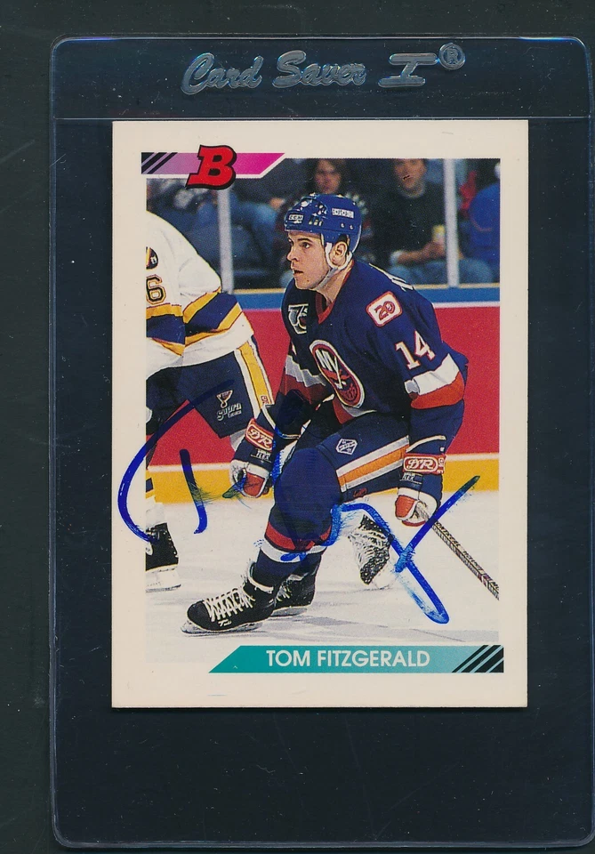 1992/93 Bowman #369 Tom Fitzgerald Islanders Signed Auto *E5738 - Image 1 of 1