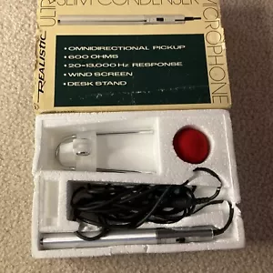Vintage Realistic Cat No. 33-1050 Ultra Slim Condenser Microphone - Picture 1 of 13