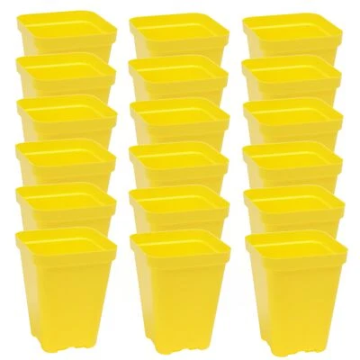SUNPACK 3.3" x 3.3" Seed Starting Square Insert Pot, Yellow, 4" (Pack of 18) - Image 1 of 3