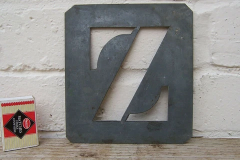 VINTAGE GALVANISED STENCIL LETTER *** Z *** DISPLAY SIGN INDUSTRIAL FACTORY Cover