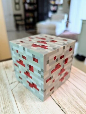 Minecraft Redstone Ore Nightlight Touch Cube Light Tested Works ThinkGeek 2012 - Image 1 of 4