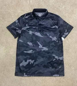 Reebok Mens Performance Ace Polo Shirt Black Camo Short Sleeve Men's New Sz M,XL - Picture 1 of 9