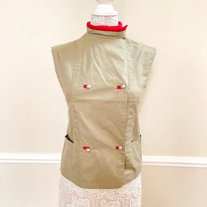 Pre-Owned Women's Vintage Gianni Versace Military/Marching Vest, Khaki, Sz S - Picture 1 of 10