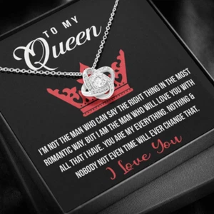 To My Queen Love Knot Necklace, Gift For Wife Girlfriend Soulmate Future Wife - Picture 1 of 7