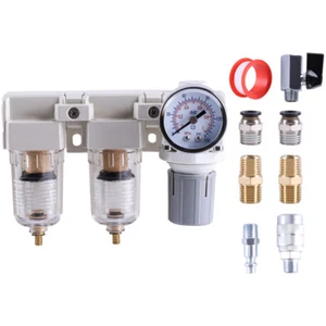 1/4'' NPT Semi-Auto Drain Air Filter Pressure Regulator Dryer System with Gauge - Bild 1 von 9