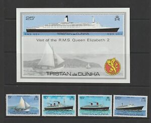 1979 Tristan Da Cunha Visit of RMS Queen Elizabeth II Mini Sheet + Stamp Set MNH
