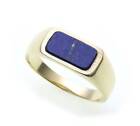Men's Ring Genuine Gold 333 Real Lapis All Stones Possible Yellow Quality N8452