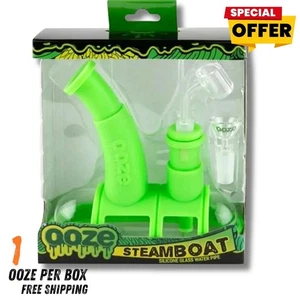 OOZE Steamboat Hybrid Silicone & Glass WaterPipe – Assorted Colors (1 Count) - Picture 1 of 5