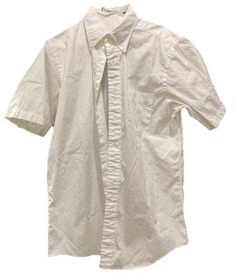 Lands End Men’s Pinpoint Oxford 15 1/2 S Sleeve White Button Up Shirt Cotton - Image 1 of 4