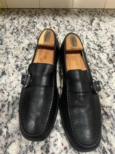 Louis Vuitton Monogram Moccasin Loafer Leather Embossed Shoes 8.5 - Picture 1 of 17