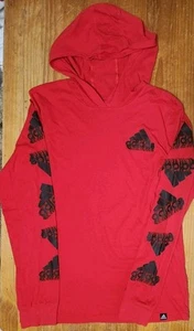 ⭐️ Adidas Pullover Hoodie Red Logo Youth Teens Size XL 18/20 - Picture 1 of 5