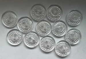 12 small Vintage Czech clear glass buttons LOT"~13mm~F19 - Picture 1 of 4