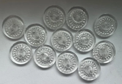 12 small Vintage Czech clear glass buttons LOT"~13mm~F19 - Image 1 of 4