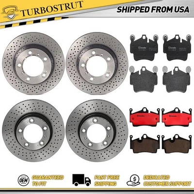 Kit de pastillas de rotores de freno delanteros traseros Brembo para Porsche Boxster 2009 2011 Foto 1 de 4