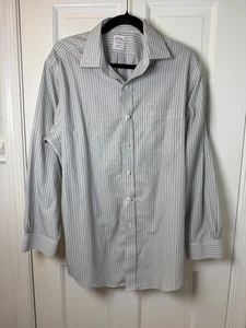 Brooks Brothers Men's Black & White Striped LS Button Dress Shirt 16-33 - Picture 1 of 7