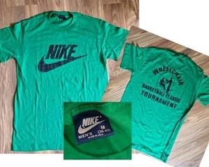 Nike Swoosh Vintage T-shirt 1980s Wheelchair Basketball Classic KELLY Green Med. - Picture 1 of 8