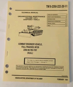 1981 Technical Manual TM 9-2350-222-20-1-1 Vol 1 of 5 M728 Combat Engineer Vehic - Picture 1 of 8