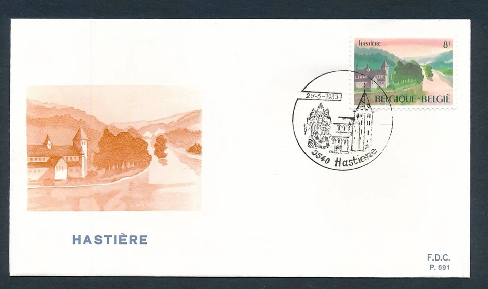 D466204 Belgium FDC Buildings Architecture Hastiere P. 691 - Image 1 of 1