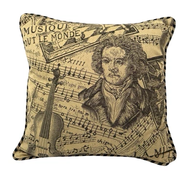 Ludwig van Beethoven Classical Music Composer Throw Pillow 16" x 16" - Image 1 of 4