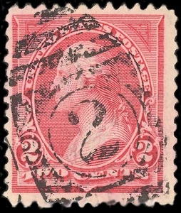 Scott 250, el billete pequeño de 2¢ de 1894 emisión tipo I, sin marca de agua - usado - Imagen 1 de 1