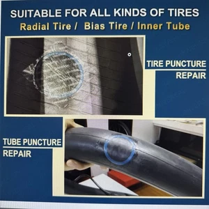 Kit de parches de reparación de tubos y neumáticos redondos universales de 80 mm de 3 piezas, para radial y sesgado  - Imagen 1 de 4