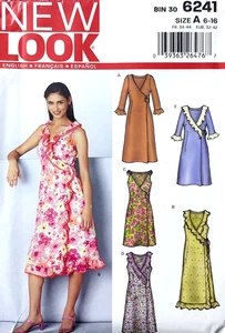 NEW LOOK Sewing Pattern 6241 Misses Wrap Dress in 5 Styles Sizes 6 - 16 - Picture 1 of 3