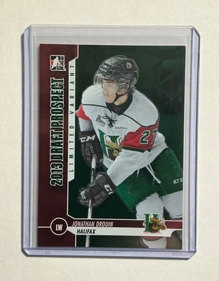 2013-14 ITG Draft Jonathan Drouin RC Halifax Rookie Emerald Green Variant #/50! - Image 1 of 3