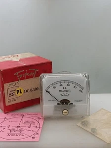 2 1/2"X2 1/4" Triplett Modell 227-PL DC 0-100 Millivolt NOS NIB Panel Meter M35 - Bild 1 von 4