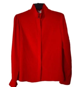 Evan Picone Vintage rot Button-Down Kleid Hemd Bluse Größe 10 - Bild 1 von 4