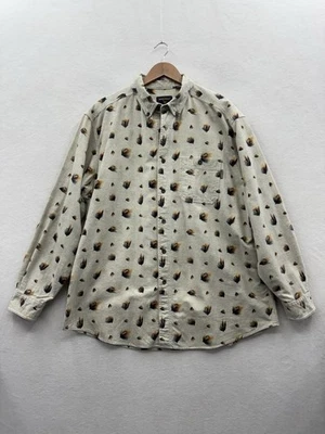 Woolrich Men's XL Heavy Flannel Button Up Shirt Long Sleeve Fly Fishing Print - Image 1 of 4