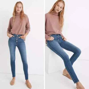 Madewell 9" Mid-Rise Skinny Jeans Button-Front Edition SZ 28 NEW - Picture 1 of 2